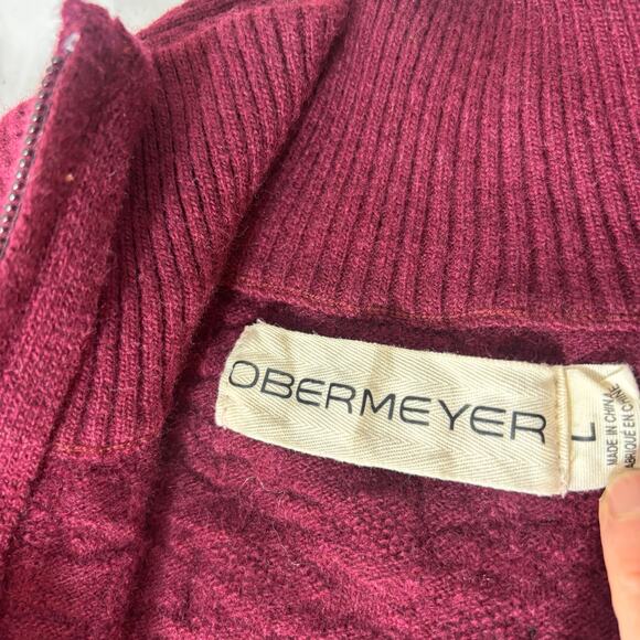Obermeyer Women's Dolly Cashmere Blend 1/2 Zip Sweater L Maroon Long Sleeve - Picture 12 of 16